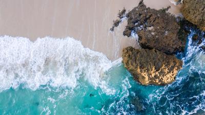 Beach sea aerial view pic 4k wallpaper