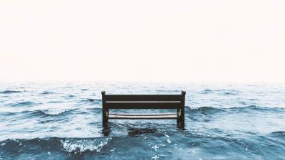 Bench sea surf 4k wallpaper