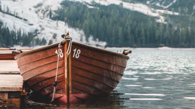 Boat pier lake 4k wallpaper