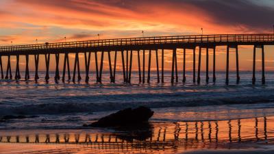 Bridge construction sea image 4k wallpaper
