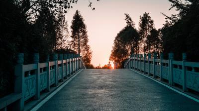 Bridge road asphalt 4k wallpaper