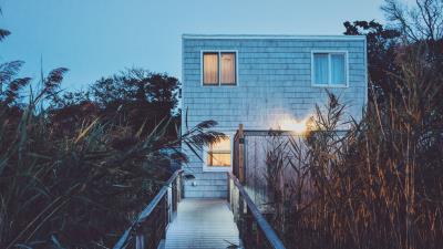 Building grass light 4k wallpaper