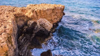 Cape coast cliff sea 4k wallpaper