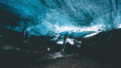Cave ice iceland 4k wallpaper