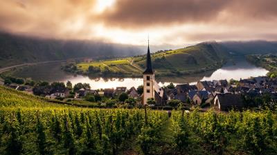Church Germany River Vineyard Wallpaper 4k wallpaper