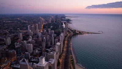 City coast sea 4k wallpaper