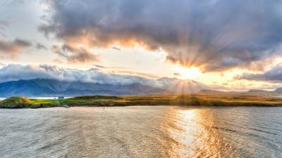 Cloud Dawn Fog House Mountain Shore Wallpaper 4k wallpaper