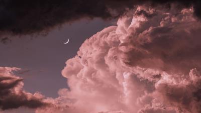 Clouds moon sky 4k wallpaper