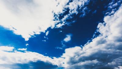 Clouds sky blue 4k wallpaper