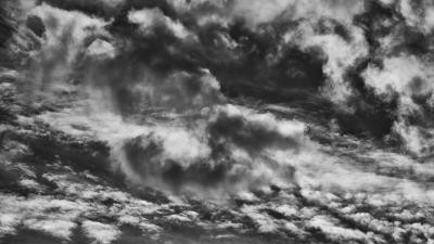 Clouds sky bw 4k wallpaper