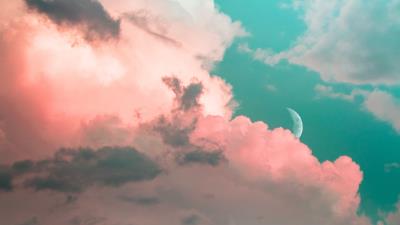 Clouds sky moon image 4k wallpaper