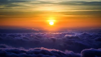 Clouds sky sun 4k wallpaper