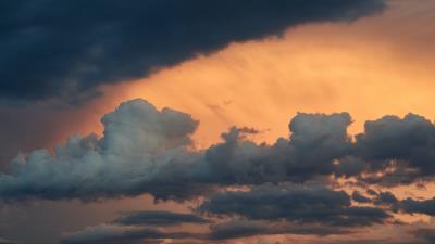 Clouds sunset evening 4k wallpaper