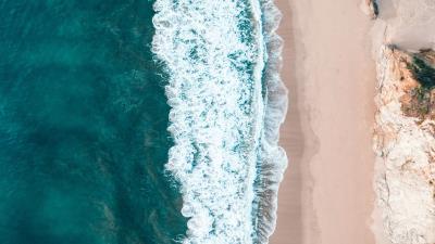 Coast aerial view sea image 4k wallpaper