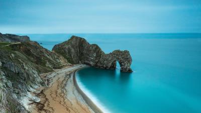 Coast beach rock 4k wallpaper