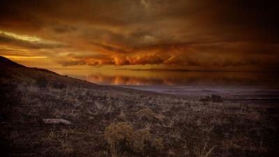 Coast dusk landscape 4k wallpaper