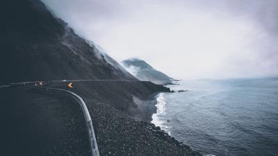 Coast road sea 4k wallpaper