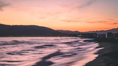 Coast sea hills 4k wallpaper