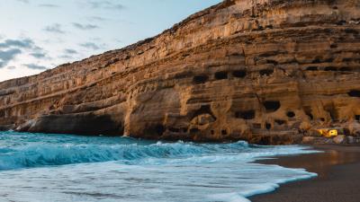 Coast sea rocks image 4k wallpaper