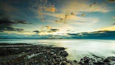 Coast stone sea 4k wallpaper