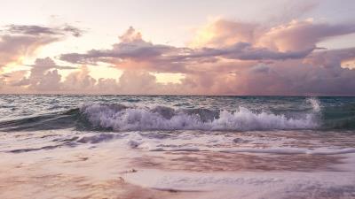 Coast waves horizon 4k wallpaper