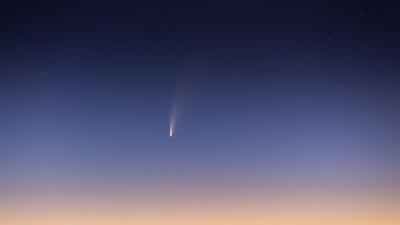 Comet meteorite starry sky image 4k wallpaper