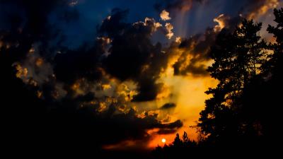 Decline disk sun clouds gloomy sk 4k wallpaper