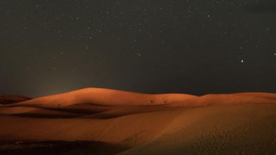 Desert night starry sky 4k wallpaper