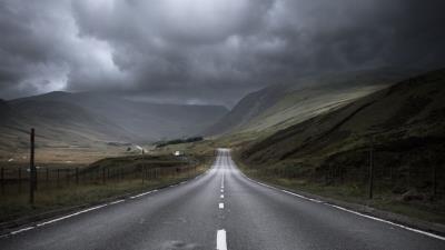 Distance road marking 4k wallpaper