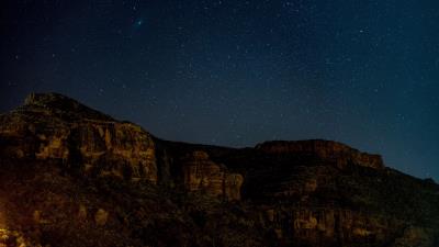 Elevation starry sky night 4k wallpaper