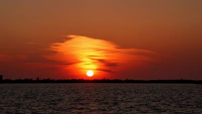 Florida beach horizon sunset 4k wallpaper