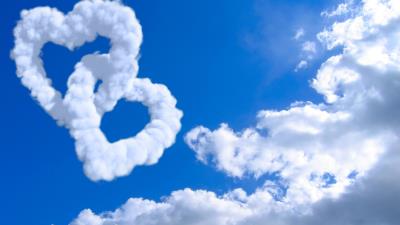 Heart shape cloud 4k wallpaper