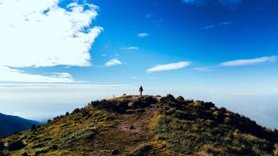 Hill mountain silhouette 4k wallpaper