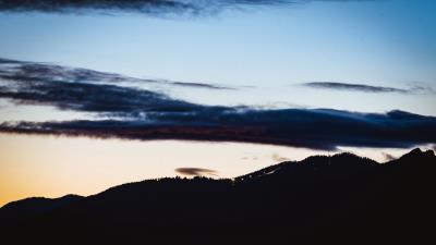 Hill silhouette dusk 4k wallpaper