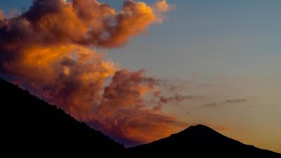 Hill silhouette sunset image 4k wallpaper