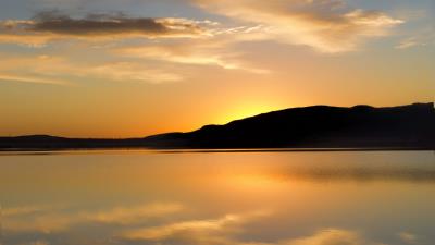 Hill silhouette sunset 4k wallpaper