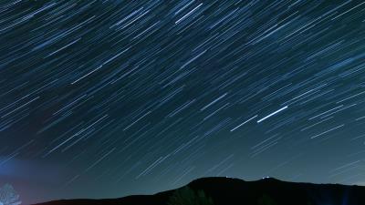 Hill starry sky stars image 4k wallpaper