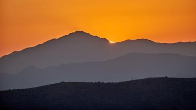 Hill sunset sky 4k wallpaper