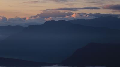 Hills clouds fog 4k wallpaper