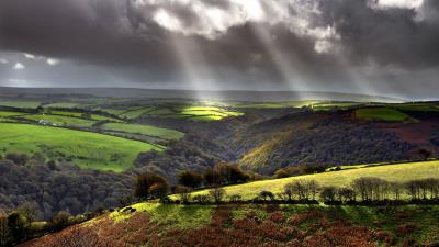 Hills distance landscape 4k wallpaper