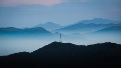 Hills fog distance 4k wallpaper