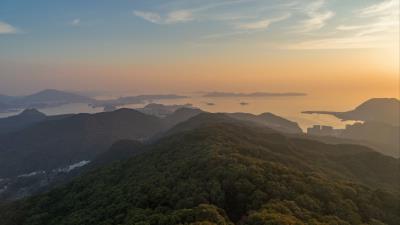 Hills mountains sea 4k wallpaper