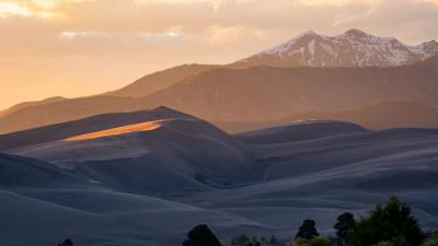 Hills mountains trees 4k wallpaper