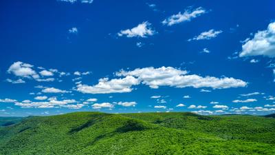 Hills sky clouds 4k wallpaper