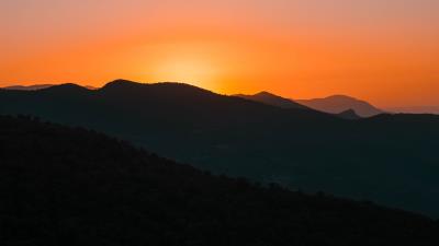Hills sunset slope 4k wallpaper