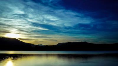 Horizon night river sky 4k wallpaper