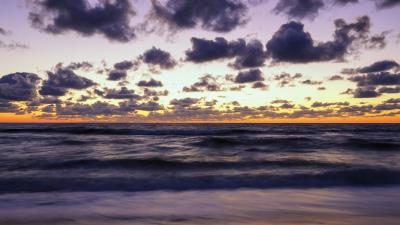 Horizon sea beach 4k wallpaper