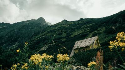 House building rocks 4k wallpaper