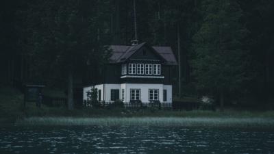 House river trees 4k wallpaper