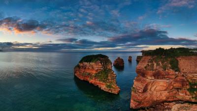 Island rock sea image 4k wallpaper